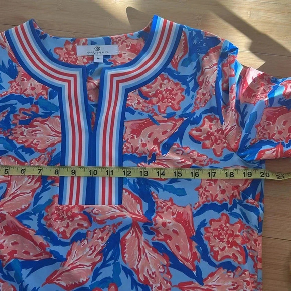 Jean-Pierre Klifa Paris 3/4 Sleeve Colorful Pattern Blouse size Medium - Picture 9 of 10